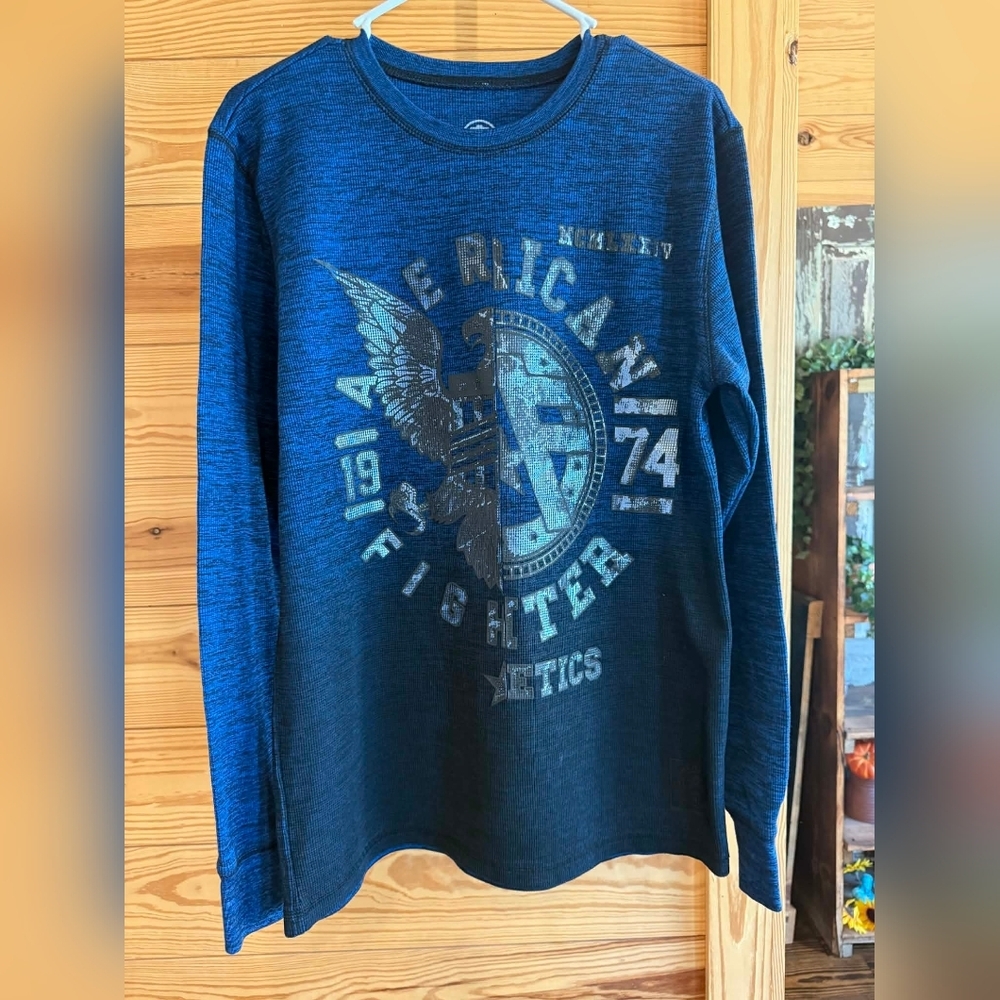 American Fighter Blue Long Sleeve Shirt